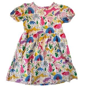 Mini Boden Girls Cotton Dress Size 6 7 Jungle Animal Print Jersey Dress NWOT